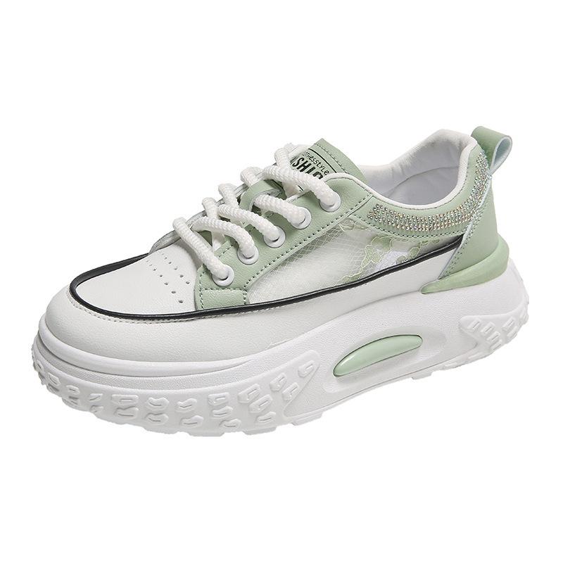 Женские летние кроссовки «папины кроссовки» новая кружевная сетка дышащие маленькие белые туфли универсальные толстая подошва увеличение роста маленькие маффины женская обувь