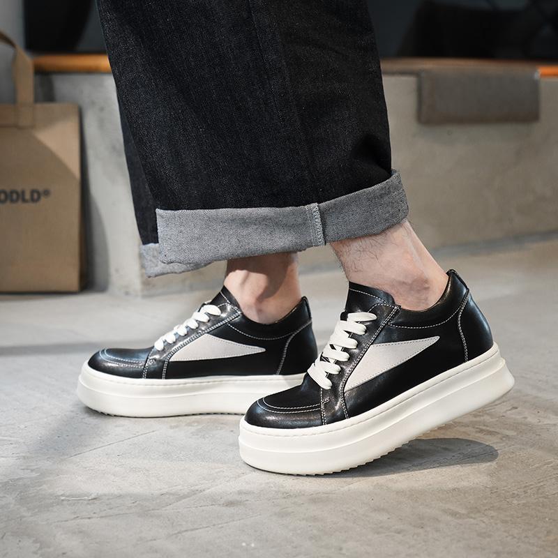 Модная мужская повседневная обувь из натуральной кожи, для отдыха, ходьбы, скейтбординга, на толстой подошве, мужские кроссовки для улицы