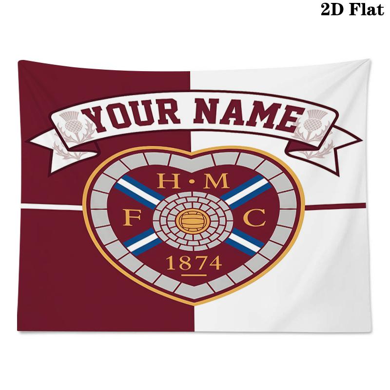 Custom Name Heart of Midlothian Printed Tapestry – Wall Hanging for Bedrooms, Dorms, and Home Decor