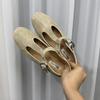 Fashion SUOJIALUN 2025 Autumn New Brand Women Flat Shoes Fashion Cow Suede Ladies Casual Mary Jane Shoes Soft Flat Heel Dress  Single Sh