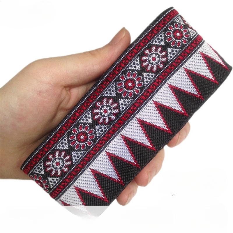 5cm Width 7Yard Vintage Ethnic Embroidery Style Ribbon DIY Clothes Bag Accessories Embroidered Applique Sewing Craft Fabric