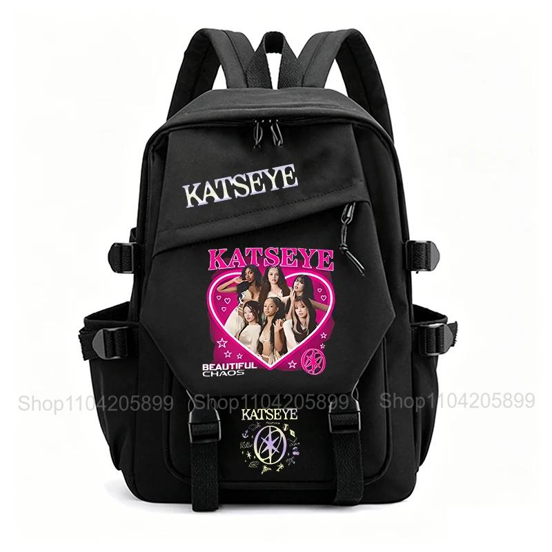 Школьная сумка Katseye Горячий K-POP Mochila Студент Подросток Сумка для книг Мальчик Девочка Ежедневные Путешествия Рюкзак Большой Емкости Daypack
