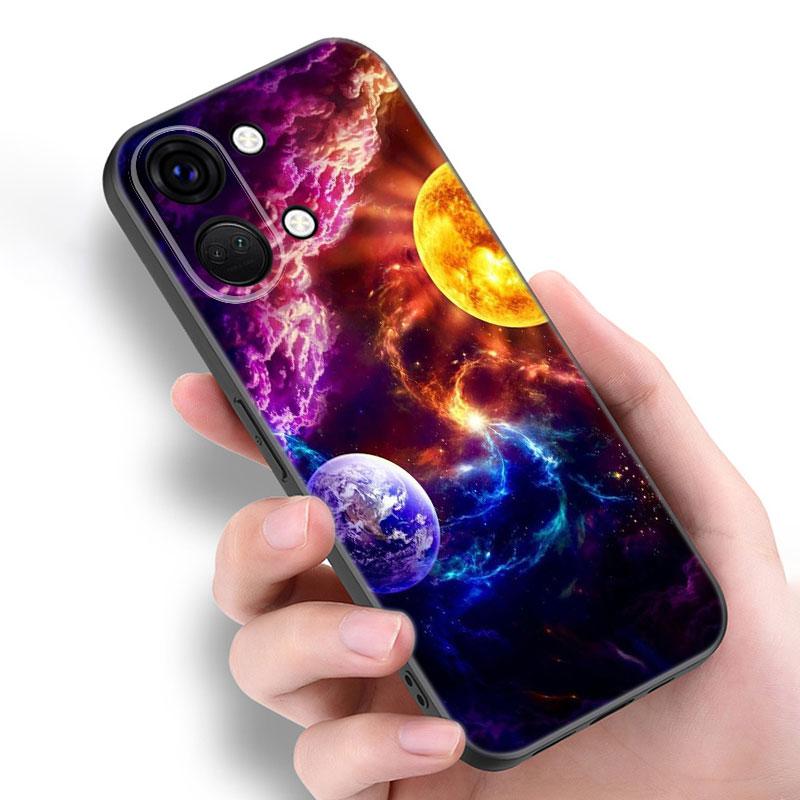 Moon Stars Space Astronaut Black Phone Case For OnePlus 9 10 11 12 ACE 2V Pro 9RT 10T 10R Nord CE 2 3 Lite N10 N20 N30 5G