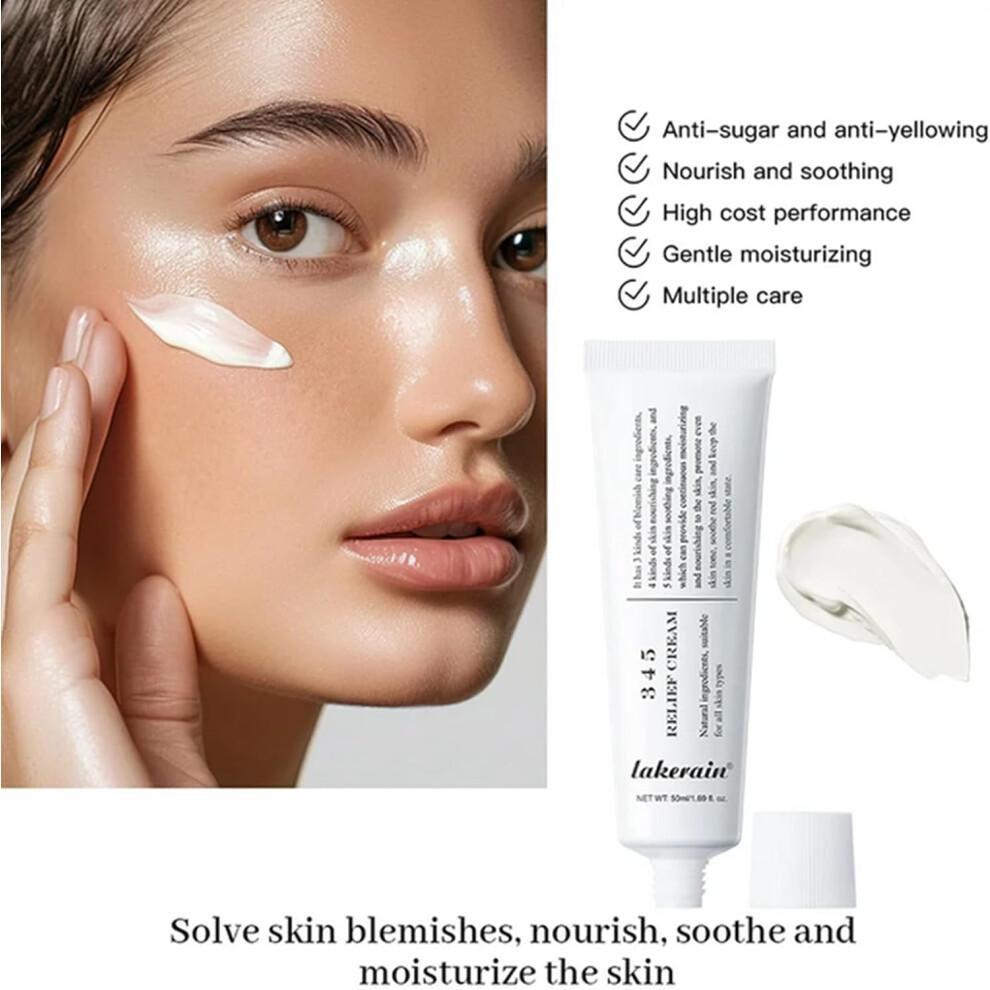 345 Relief Cream, 345 Relief Anti-Sugar And Anti-Oxidation Cream, Skin Barrier Repair Cream,Soothing Face Moisturiser Cream