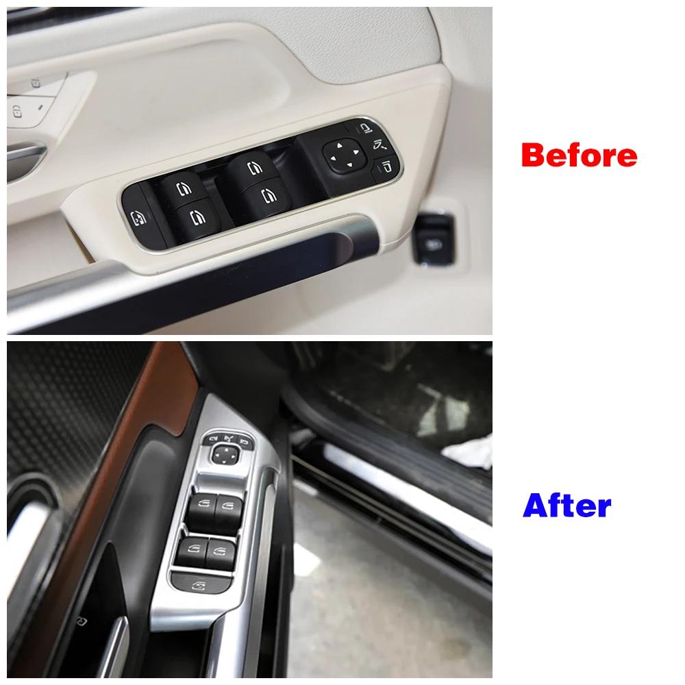 Для Mercedes Benz B GLA GLB Class W247 H247 X247 автомобильный стеклоподъемник кнопка переключения панели крышка отделка наклейка из углеродного волокна