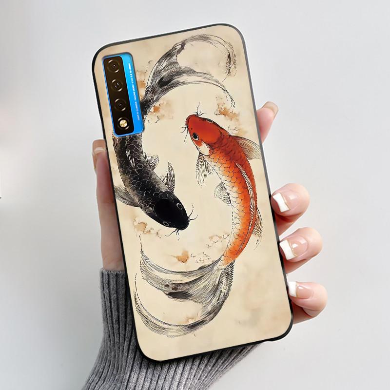 Чехол для TCL 20 20S 20 Pro 5G 20L Plus 20L+ Чехол Роскошный Дракон Милый Крутой Мальчики Девочки Черный Мягкий Силиконовый Чехол для Телефона Задняя Крышка