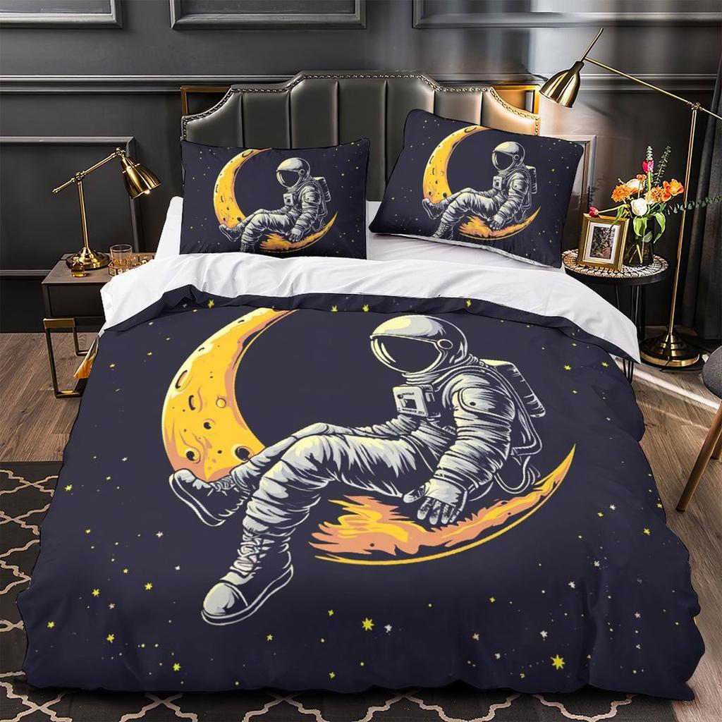 Комплект постельного белья 3D космонавт, для мальчиков-подростков, мужской пуховый пододеяльник, наволочка 2/3 шт., чехол на космическую тему, подарок на день рождения