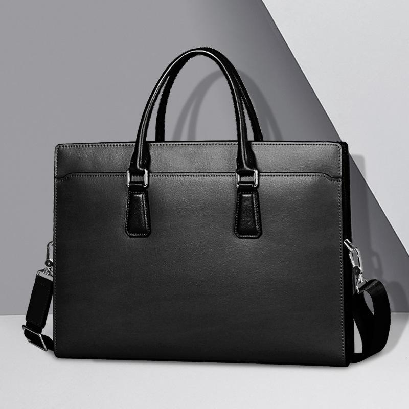 Men's Handbag Genuine Leather Anti-theft Password Lock Men's Computer Document Bun Top Layer Cowhide Business Bag