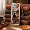 Handcrafted Seasonal Cat Embroidery Bookmark Book Page Marker Material Kit  Beginners