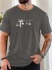 Ski Lift Line Print Unisexs Crew Neck Short Sleeve Tee Soft Casual Summer Top For Outdoor Lover Unisex Daily Street Basic Outfit Wear