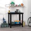 Workbench - Black - Solid Pine Wood - 80x50x80 Cm - Easy Assembly - Indoor