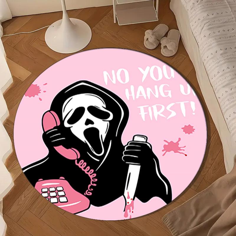 Scr-eam Horror Movie Round Rug for Livingroom,Bedroom, Palyroom, Chair Rug, Area rug, Circle Carpet, Large Size Fan Christmas gift
