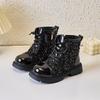 Children's Boots, Cotton Boots, British Sequin Straps, Side Zippers, And Plush Warm Short Boots