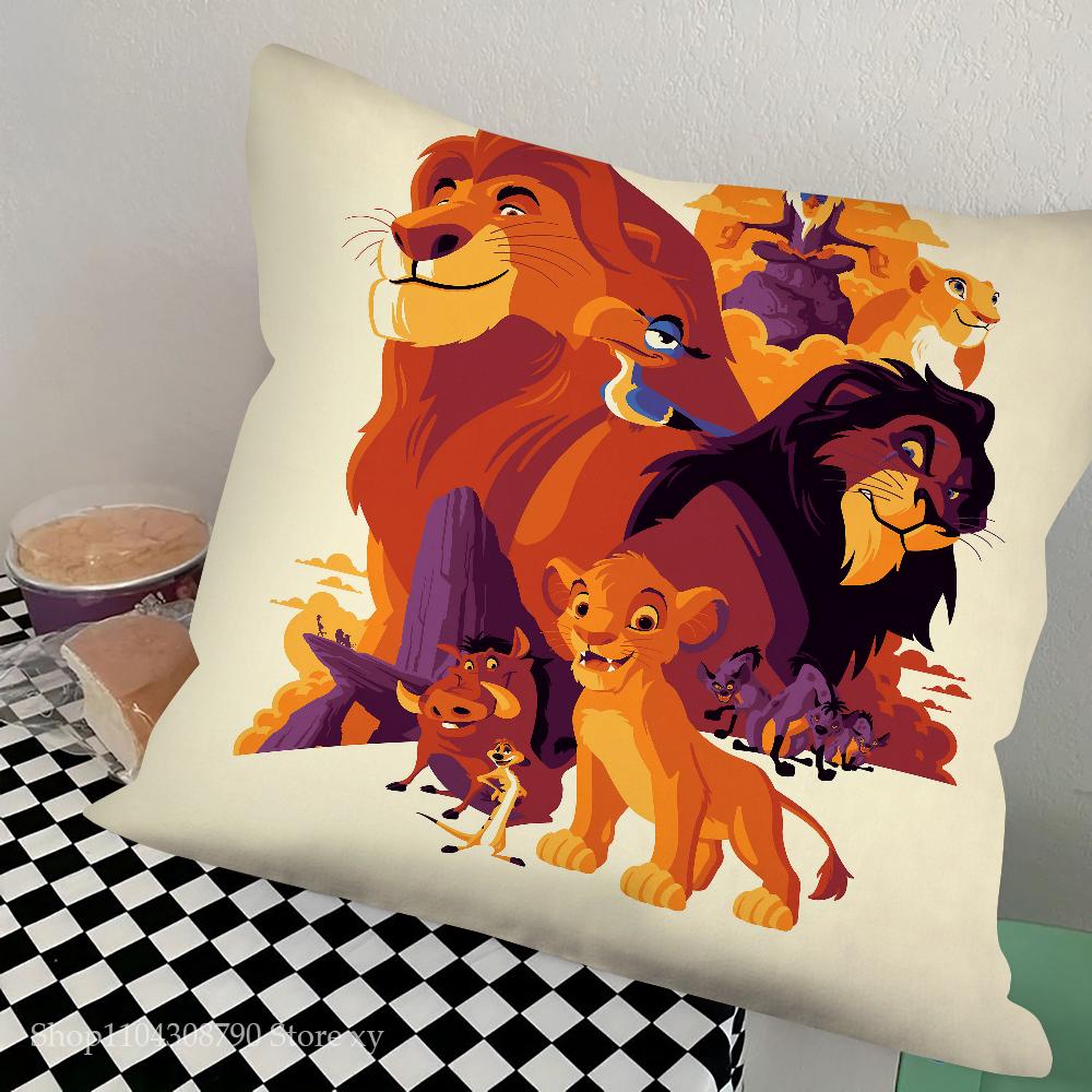 Мультфильм Король Лев Наволочка Модная Квадратная Наволочка Спальня Диван Комната Внутреннее Украшение Подушка для Отдыха Чехол 40x40