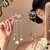 Винтажные заколки для волос с жемчужной кисточкой в китайском стиле, эмалированные цветочные заколки для женщин, свадебные аксессуары для волос Hanfu