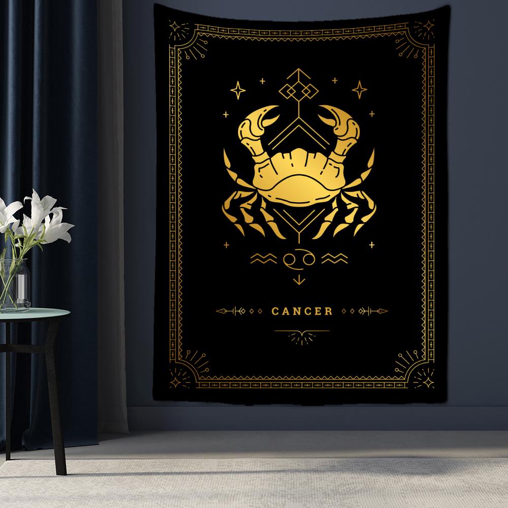 Черно-белый гобелен созвездия Таро, настенный Гобелен, научная фантастика, психоделическая магия, богемный хиппи, домашний декор