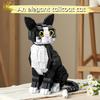 Черно-белый полосатый кот Модель Строительный кирпич MOC Серия животных-питомцев Мини 12 мм Блочный конструктор Разработан для детей Домашний декор