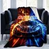 1PC Custom Name Through Flames" flannel blanket versatile,all-season throw suitable for the living room,bedroom,camping,travel,and gift