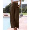 Large Size Trousers Women's Cotton Linen Pants Elastic Waist Loose Casual Pocket Drawstring Wide Leg Pants