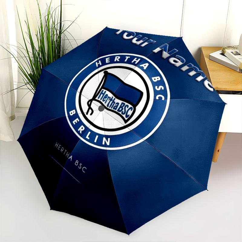 1 PC Automatic Folding Umbrella - Hertha BSC Custom Name Pattern, Portable & Foldable Design with 8 Ribs, Christmas Birthday Gifts