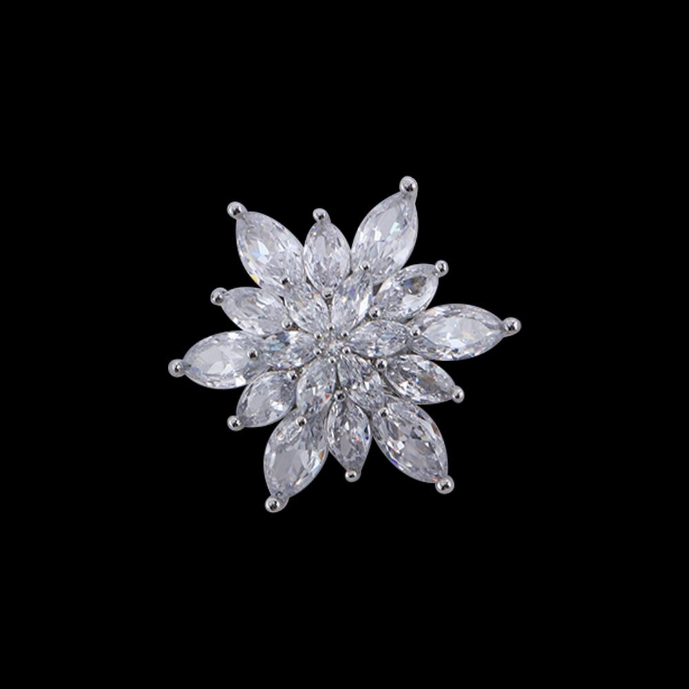 Стразы Цветок Снежинка Рождественские Броши Женские Украшения Циркон Броши Модные Аксессуары
