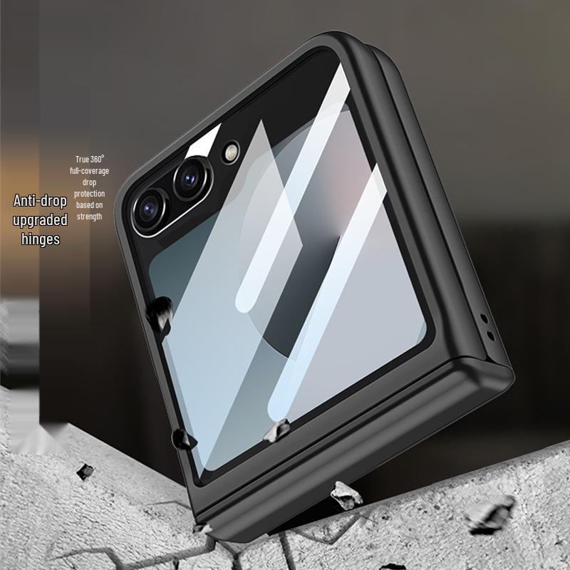 Чехол для Samsung Z Flip 6 со складным экраном, с большим окном, ультратонкой магнитной застежкой, элегантный дизайн.