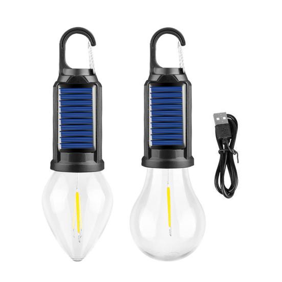 1/2/3Pcs Solar Camping Light 3 Modes Adjustable Waterproof USB Rechargeable Super Bright Outdoor Hiking Tent Hanging Bulb Lamp Emergency Lantern