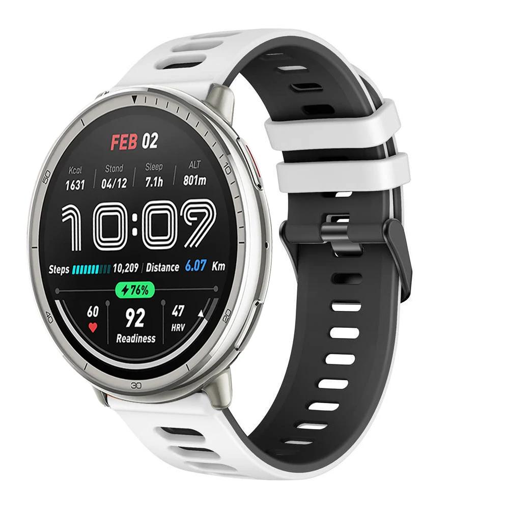 Силиконовый ремешок 20 мм 22 мм для Amazfit Active 2/GTS 4 Mini Cheetah Круглый мягкий браслет для Amazfit GTR/Balance/Bip 6 5/Stratos Ремень