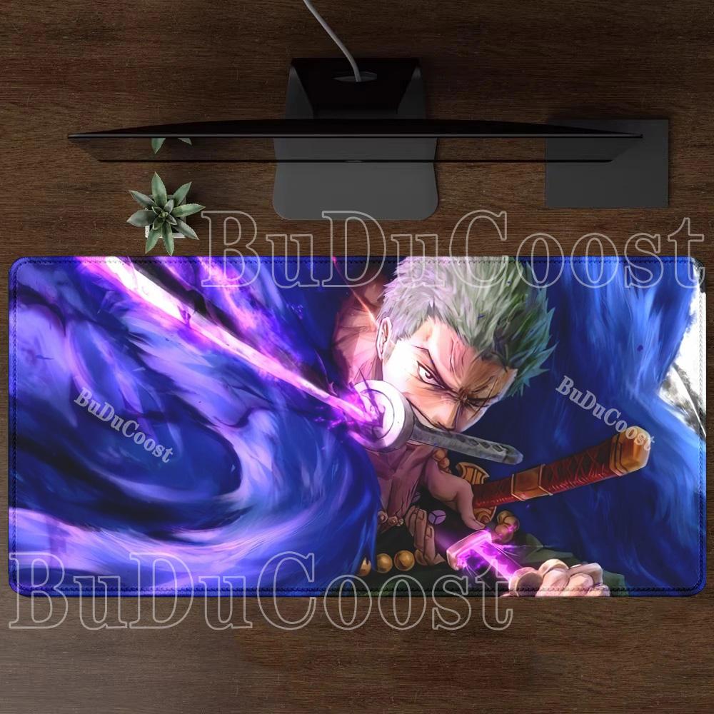 Mouse Pad Anime Roronoa Zoro One Piece Computer HD printing Gaming Mousepad PC Keyboard Carpet overlock Office esports Desk Mat