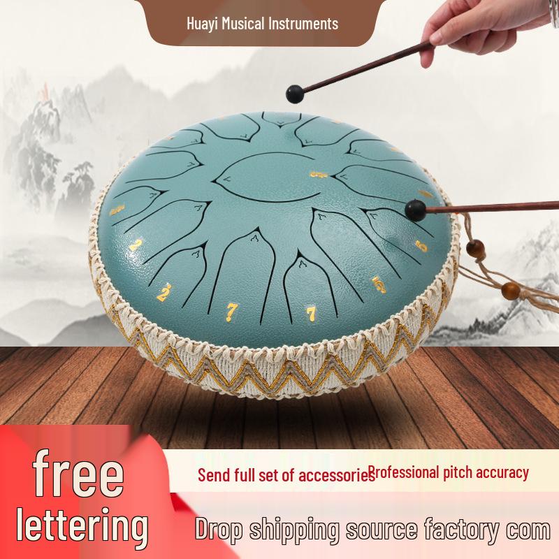 13-дюймовый стальной язычковый барабан «Лотос» на санскрите - Инструмент с неземным звучанием