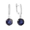 Silver Earrings with Natural Sapphire 8.573ct (2157632)