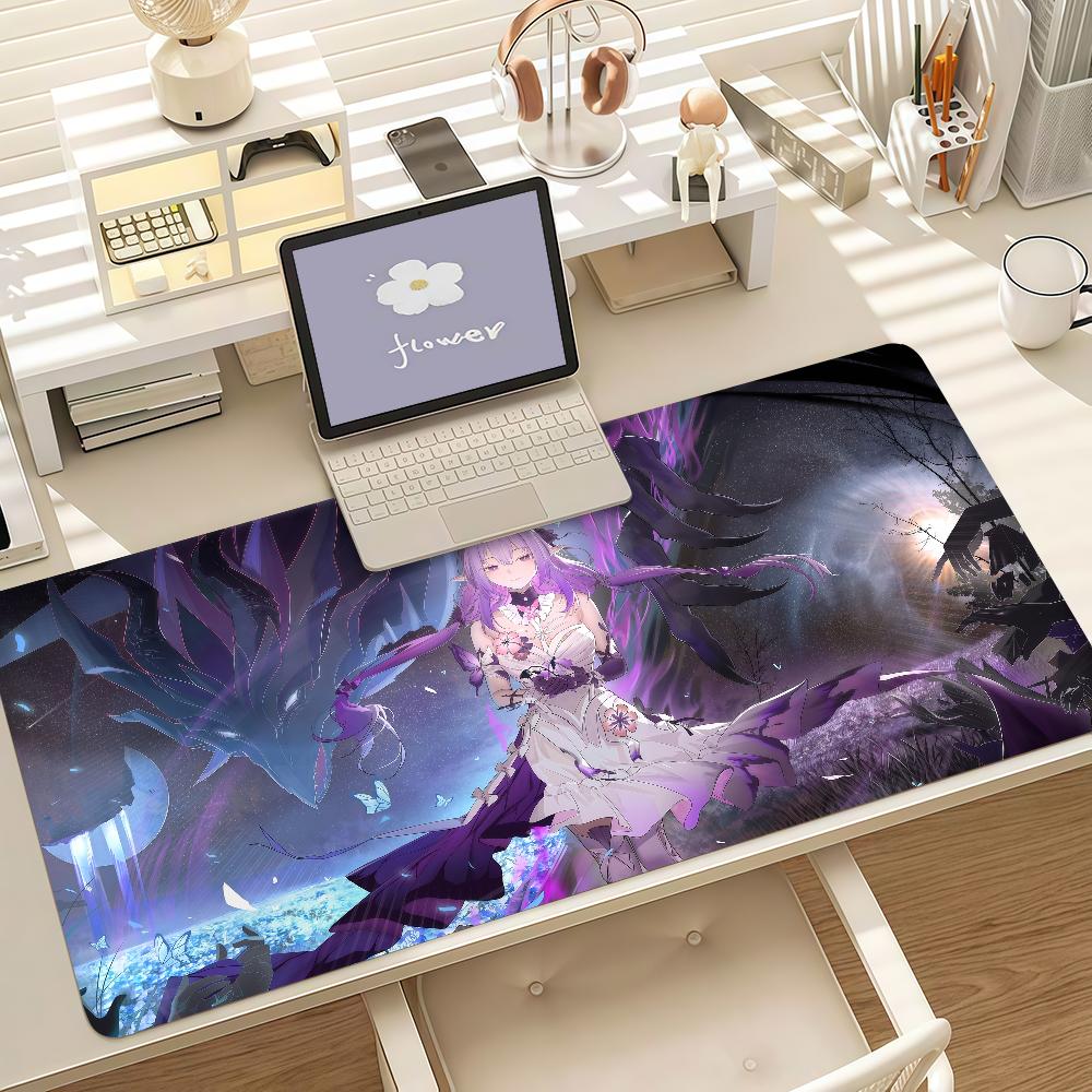 Игровой коврик для мыши Honkai Star Castorice, противоскользящий, с прорезиненным краем, утолщенный, для ноутбука, игровой коврик для рабочего стола
