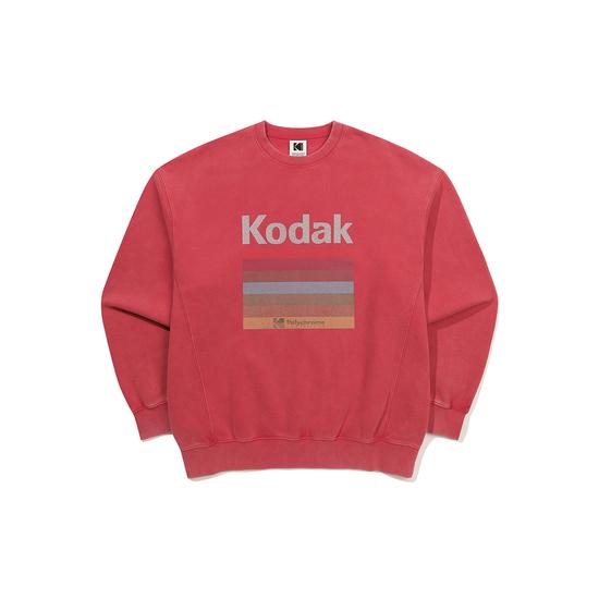 Rainbow Snow Wash Fleece Crewneck Pink