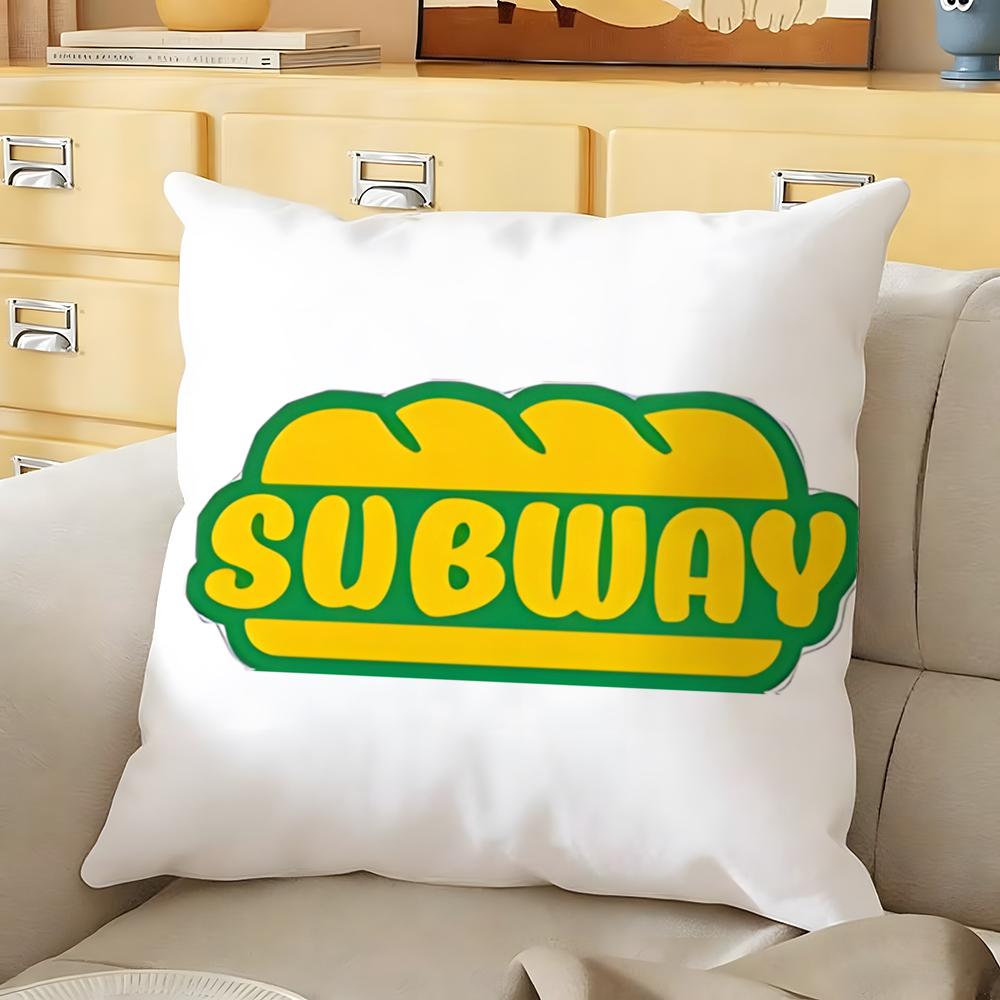 SSubway Cushion Cover Soft Durable Reversible Pillow Cover Home Car MultiScene Daily Comfort Pillowcase