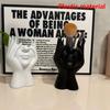 Makeup Brush Holder,Human Face Art Desktop Decoration,Vase,Compatible with Makeup,Eyebrow Pencils,Home Organizer,Plastic Material