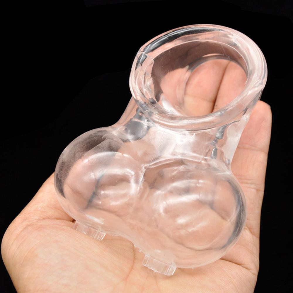 Soft Stretchable Ball Stretcher Scrotum Restraint Bag Testicle Snap Ring Delayed Ejaculation SM Passion Adult Sex Toys For