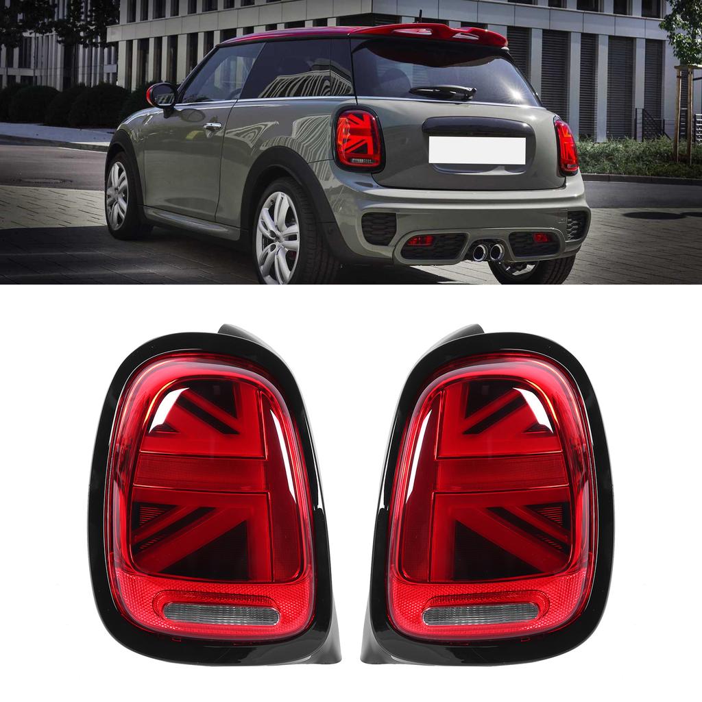 VLAND JCW Union Jack Full LED Tail Lights Red Lens Fits For F55 F56 F57 2014?2020
