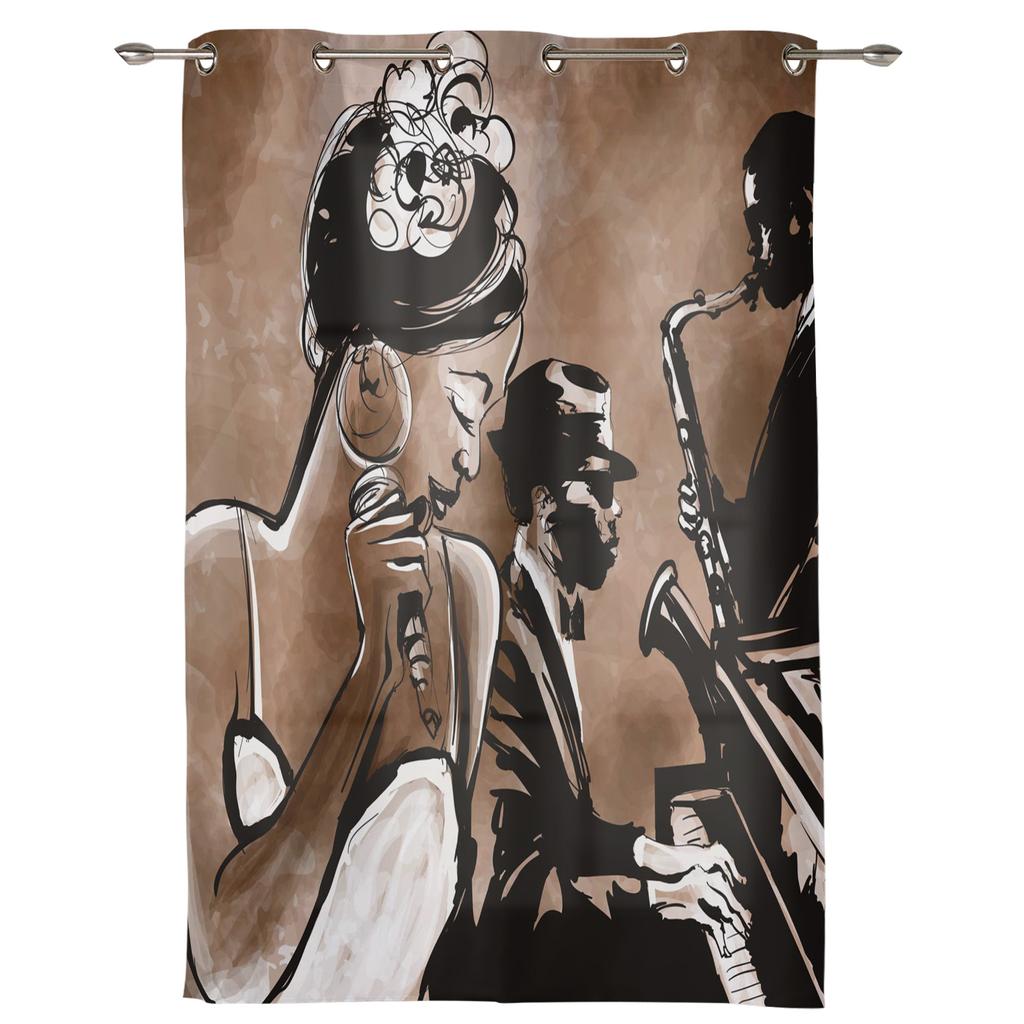 Black White Baroque Pattern Flower Vine Abstract Window Curtains Scenic Curtains for Living Room Decorative Items Living Room