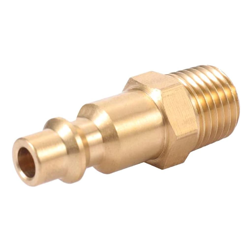 10 Pcs 1/4inch NPT Brass Male Air Hose Quick-Connect Adapter Air Tool Compressor Fitting Male Brass Plug Connector
