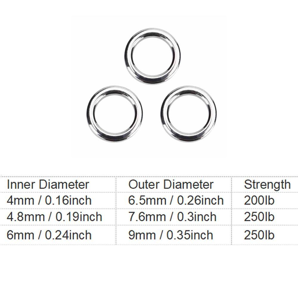 Stainless Steel Fishing Split Rings High Strength Fishing Rings Fishing Solid Rings  Sea Fishing