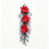 Poinsettia and Pine Needle Christmas Wall Hanging Decoration