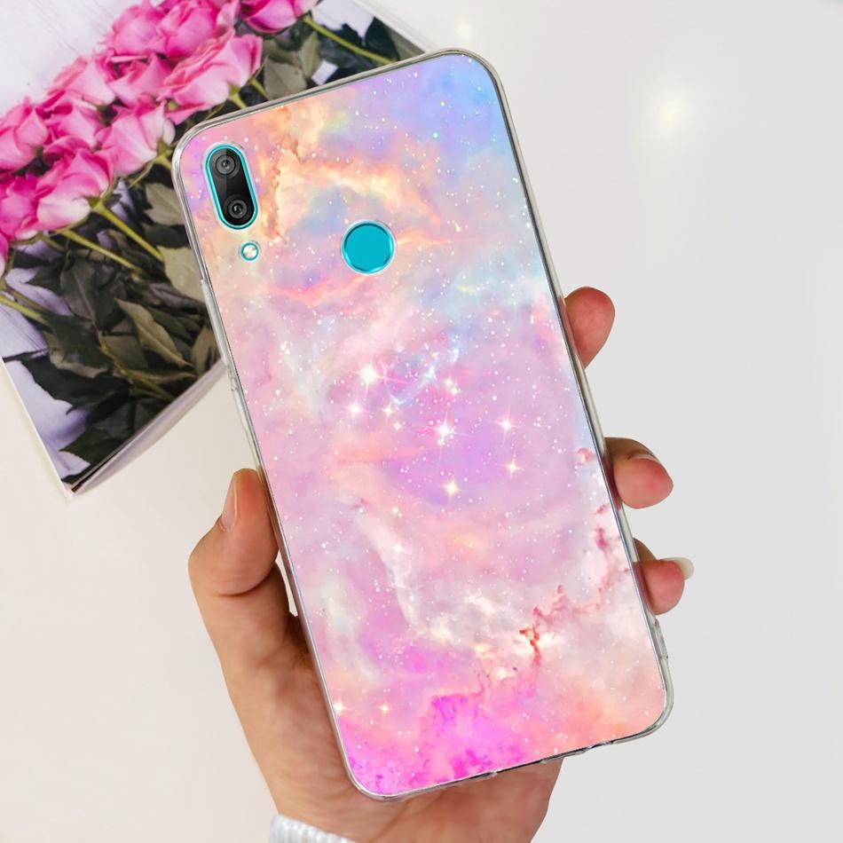 Чехол для телефона Huawei Y7 2019 Huawei Y7 Prime Pro (2019) DUB-LX1 LX2 LX3 Милый Пандa Цветочный Узор Мягкий Силикон ТПУ Чехлы