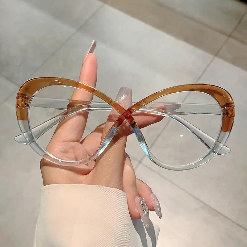 Fashion Oversized Frame Ladies Hyperopia Glasses Vintage Round Finished Reading Plus Eyeglasses Prescription Presbyopia Diopter