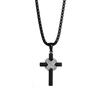 Cross-border Explosive Gold 316 Stainless Steel Link Chain Cross Necklace Chic Diamond Design Europe America Style Pendant
