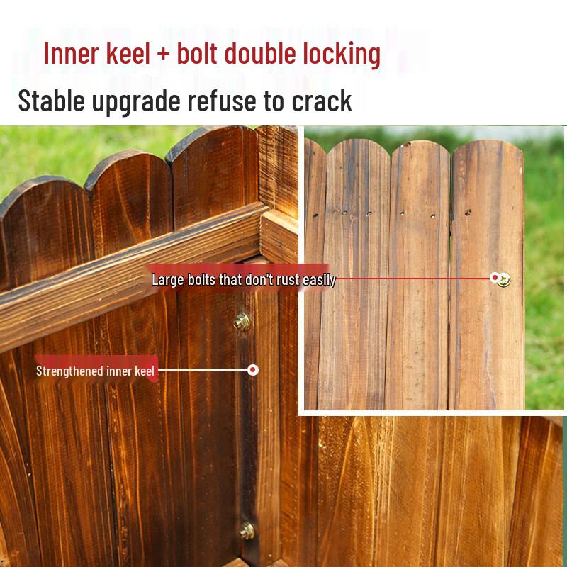 Tangyu Carbonized Solid Wood Rectangular Planter Box