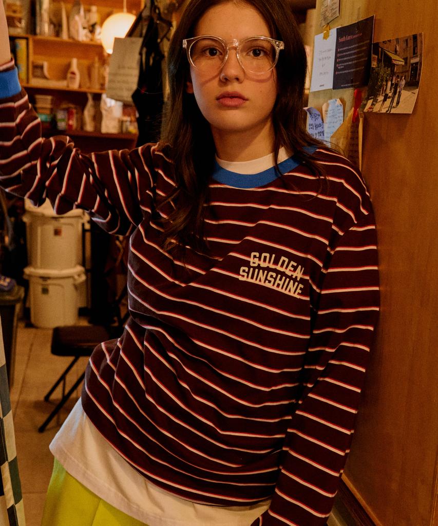 GOLDEN SUNSHINE American Long Sleeve Tee_Brown
