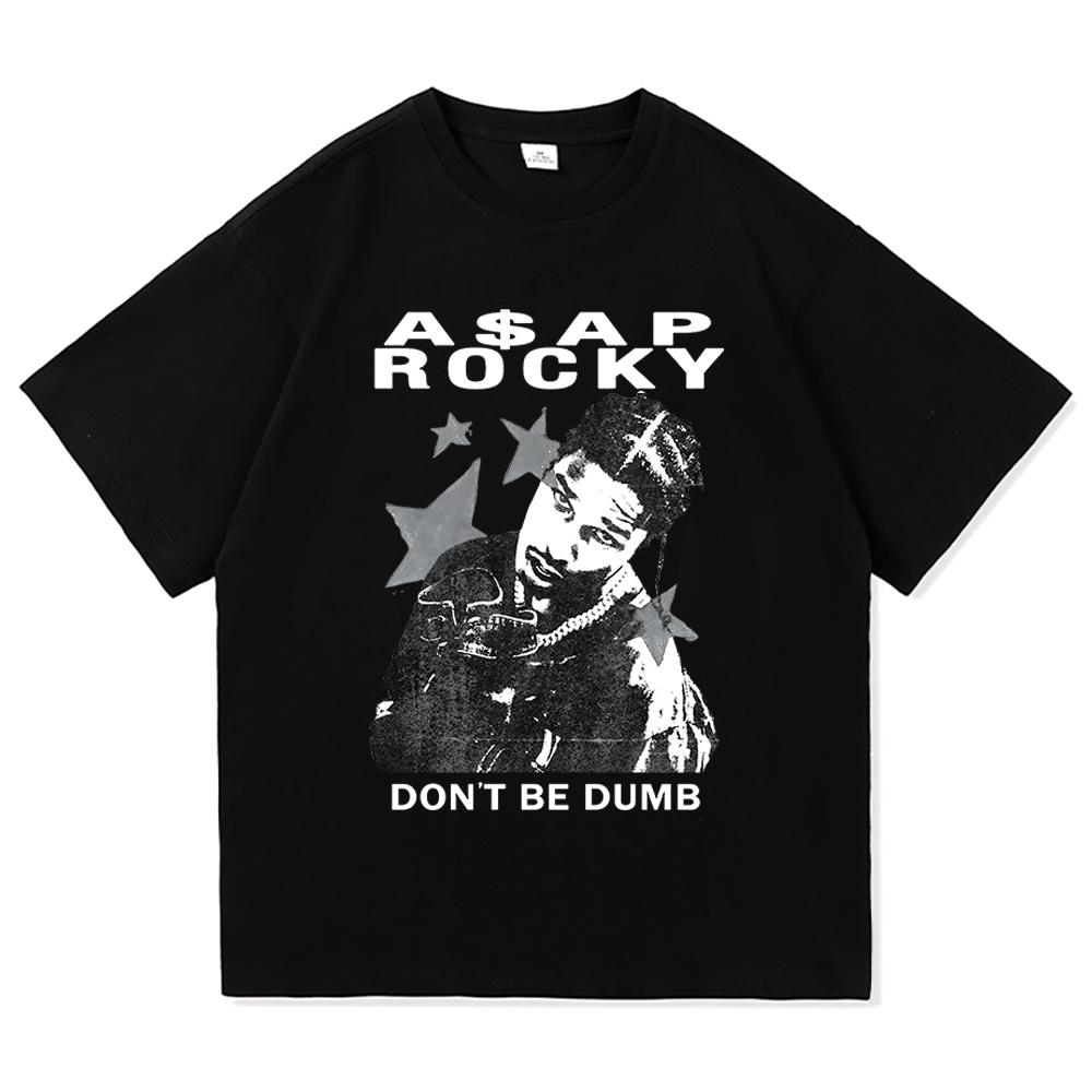 AAP ASAP Rocky Dont Be Dumb album graphics cotton mens shirt 2026 Summer shirts Womens Y2k Hip Hop Short Sleeve Top