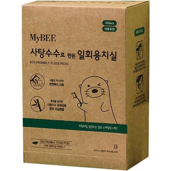 Mybee Одноразовая зубная нить из сахарного тростника, шт., 1 шт., 150 шт.