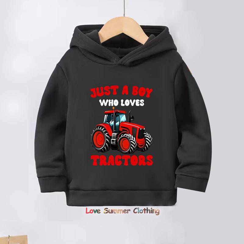 2 шт. Комплект толстовок для мальчиков Мотоцикл Экскаватор дорожная Машина Термальный Длинный рукав Спортивные штаны Комплект толстовки Идеальный подарок Повседневная уличная одежда