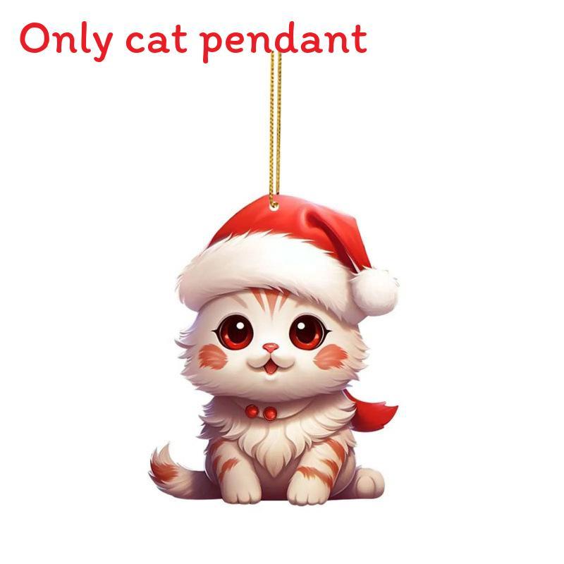 Cat Christmas Car Decor Acrylic Plane Hanging Ornament For Holiday Travel